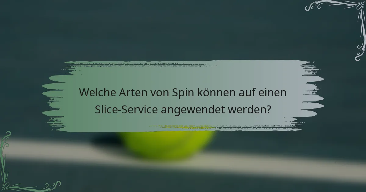 Welche Arten von Spin können auf einen Slice-Service angewendet werden?