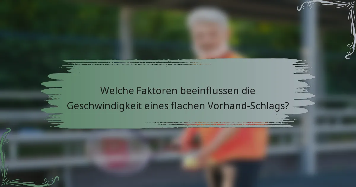 Welche Faktoren beeinflussen die Geschwindigkeit eines flachen Vorhand-Schlags?