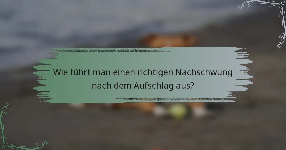 Wie führt man einen richtigen Nachschwung nach dem Aufschlag aus?