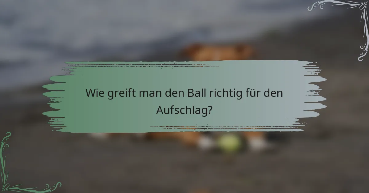 Wie greift man den Ball richtig für den Aufschlag?
